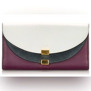 Chloe Georgia Double Flap Leather/Suede Long Wallet Full Inclusion EPLC